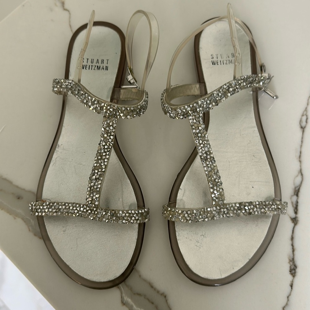 Stuart Weitzman jelly flat sandals in size 37.